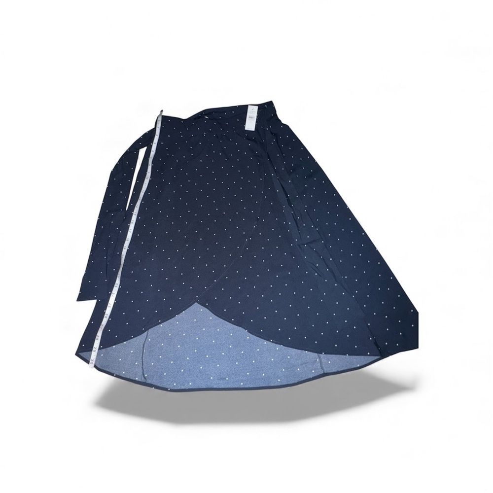 LOFT Outlet Navy Blue Polka Dot Hi-Low Skirt Size 10 NWT
